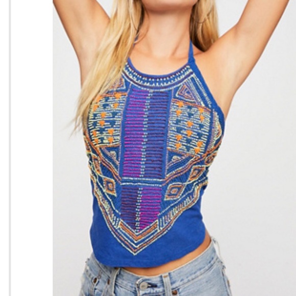 Tops - Free people beaded halter